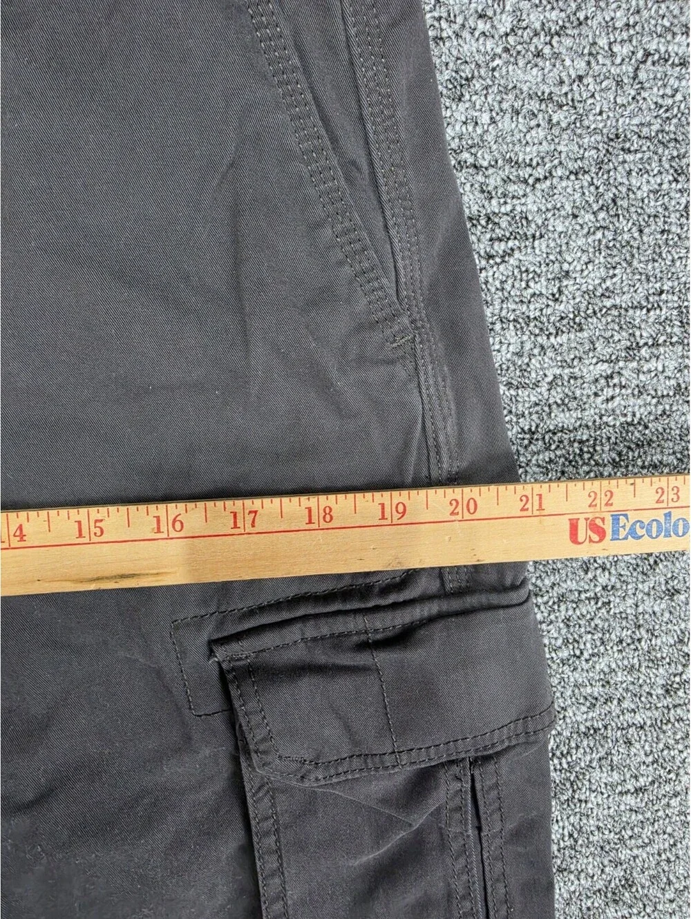 Goodfellow & Co Men's Gray Cargo Pants Twill Flat Front Tapered Fit 30W